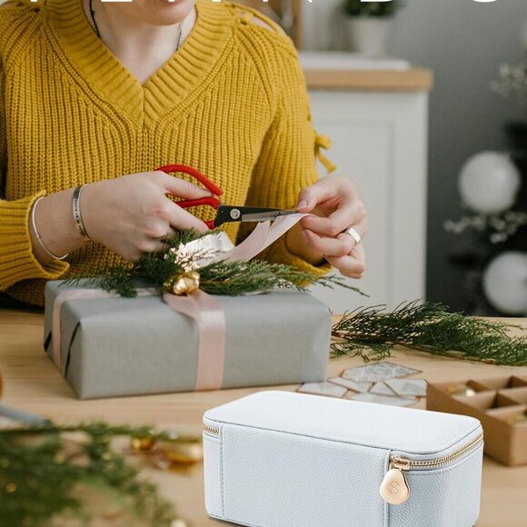 Travel Jewelry Case Organizer,Small Jewelry Box with 12 Velvet Jewelry Storage P - Picture 6 of 7